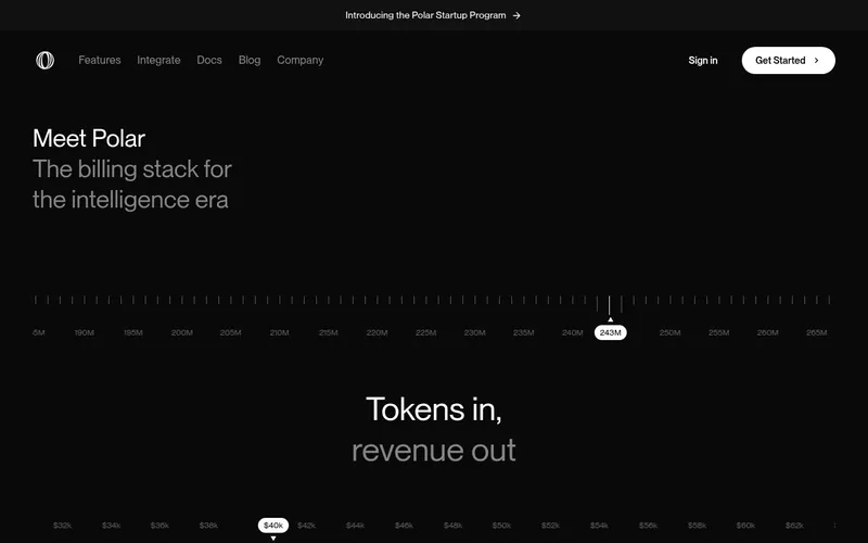 Screenshot of the Polar homepage